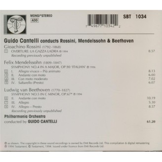 MENDELSSOHN-BARTHOLDY - Cantelli - Symphonie n°4 en la majeur op.90 'Ita